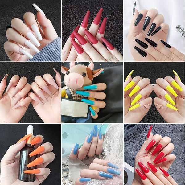 false nails 24pcs/box long ballet matte full coverage press on nail art coffin glossy design french manicure tools detachable, Red;gold
false nails 24pcs/box long ballet matte full coverage press on nail art coffin glossy design french manicure tools detachable, Red;gold