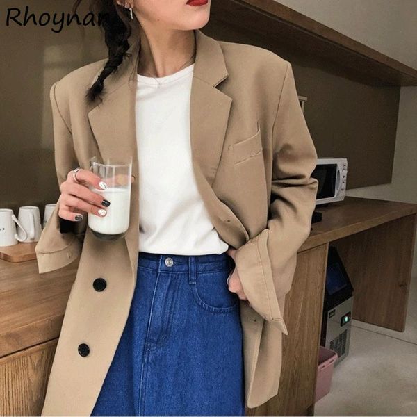 women's suits & blazers spring blazer women fashion casual single breasted loose retro all-match solid pocket office lady clothing fit, White;black
women's suits & blazers spring blazer women fashion casual single breasted loose retro all-match solid pocket office lady clothing fit, White;black