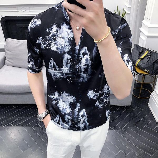 men's casual shirts men clothing 2021 summer landscape printed middle sleeve shirt male korean version v-neck pullover loose five-point, White;black
men's casual shirts men clothing 2021 summer landscape printed middle sleeve shirt male korean version v-neck pullover loose five-point, White;black