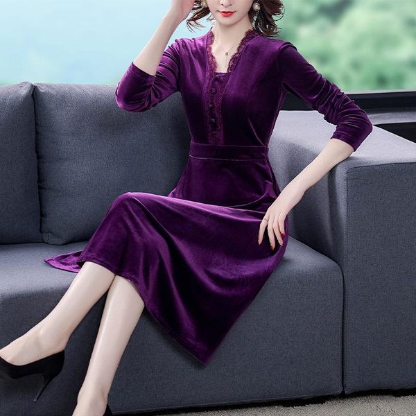 casual dresses large size gold velvet dress retro cheongsam slim temperament knee-length bottoming ladies lace splice v-neck robes m258, Black;gray
casual dresses large size gold velvet dress retro cheongsam slim temperament knee-length bottoming ladies lace splice v-neck robes m258, Black;gray