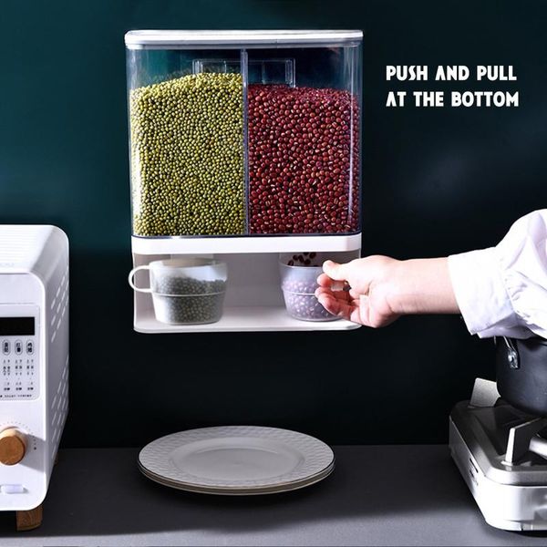 storage bottles & jars cereal dispenser wall mounted divided rice 2 moisture proof plastic automatic racks sealed food box g3
storage bottles & jars cereal dispenser wall mounted divided rice 2 moisture proof plastic automatic racks sealed food box g3