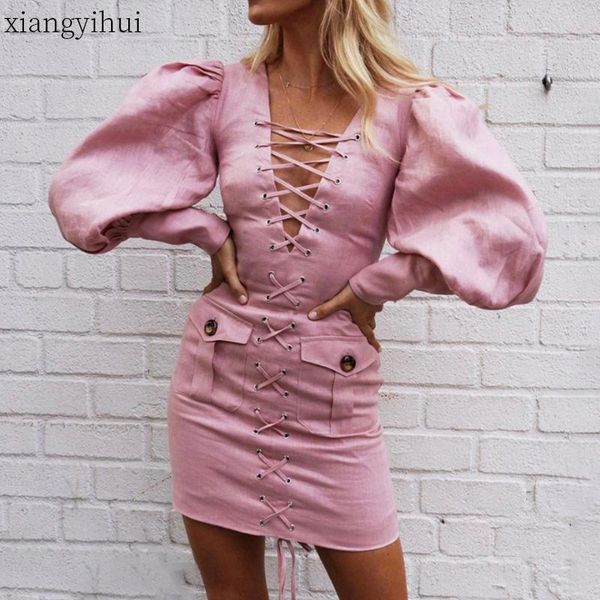 casual dresses pink deep v neck bandage pencil package hip dress women autumn puff sleeve high waist party club night female clothes, Black;gray
casual dresses pink deep v neck bandage pencil package hip dress women autumn puff sleeve high waist party club night female clothes, Black;gray