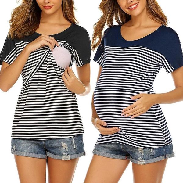 maternity & tees pregnant breastfeeding stripe tee o neck short sleeve strappy nursing t-shirt summer #20, White
maternity & tees pregnant breastfeeding stripe tee o neck short sleeve strappy nursing t-shirt summer #20, White