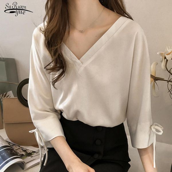 women's blouses & shirts 2021 chiffon blouse shirt women casual plus size elegant summer solid v-neck fashion woman 1034 40, White
women's blouses & shirts 2021 chiffon blouse shirt women casual plus size elegant summer solid v-neck fashion woman 1034 40, White
