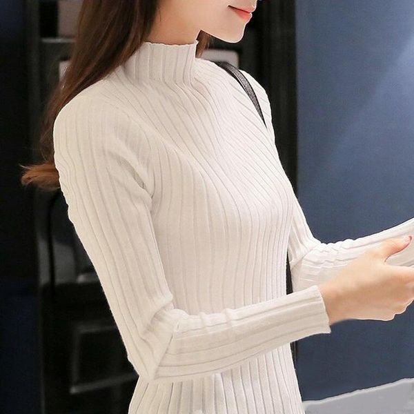 women's sweaters 2021 white turtleneck sweater and semi small fresh female short thick slim tight long sleeved all-match knitted shirt, White;black
women's sweaters 2021 white turtleneck sweater and semi small fresh female short thick slim tight long sleeved all-match knitted shirt, White;black