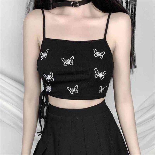 butterfly othic women fashion print tank summer sleeveless camisole streetwear drawstring lace up camis for ladies, White
butterfly othic women fashion print tank summer sleeveless camisole streetwear drawstring lace up camis for ladies, White
