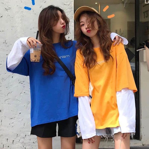 women's t-shirt nicemix harajuku t shirt women clothes loose letter printing splice long sleeve o-neck casual vintage sweatshirt, White
women's t-shirt nicemix harajuku t shirt women clothes loose letter printing splice long sleeve o-neck casual vintage sweatshirt, White