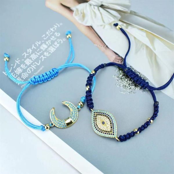 charm bracelets 2021 demon eye bracelet hand-woven adjustable crescent zircon, Golden;silver
charm bracelets 2021 demon eye bracelet hand-woven adjustable crescent zircon, Golden;silver