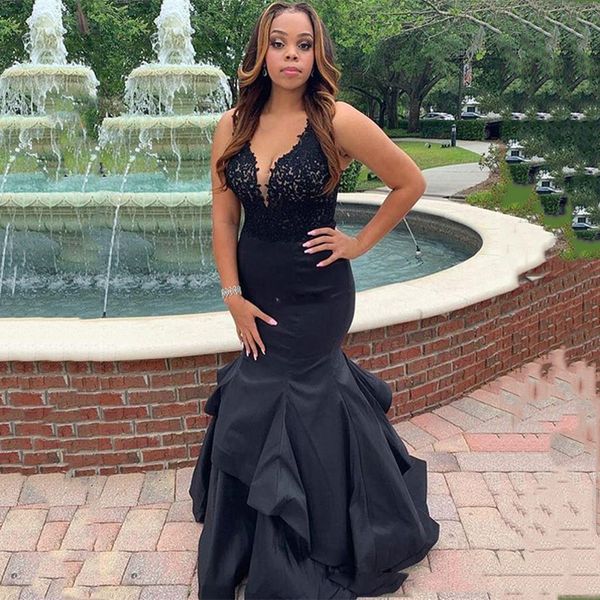 arabic lace mermaid evening dresses with appliques sweep train satin formal black girl prom party gowns plus size, Black;red
arabic lace mermaid evening dresses with appliques sweep train satin formal black girl prom party gowns plus size, Black;red