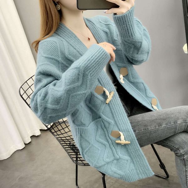 sweater coat new spring 2020 2021 button knitted cardigan women's thickening, White;black
sweater coat new spring 2020 2021 button knitted cardigan women's thickening, White;black
