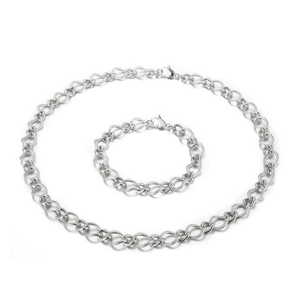 earrings & necklace 10mm width 316l stainless steel for women men fashion chains bracelet jewelry sets, Silver
earrings & necklace 10mm width 316l stainless steel for women men fashion chains bracelet jewelry sets, Silver
