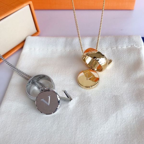 fashion charm designer pendant necklace luxury removable necklaces gift classic womens mens jewelry with ring, Silver
fashion charm designer pendant necklace luxury removable necklaces gift classic womens mens jewelry with ring, Silver