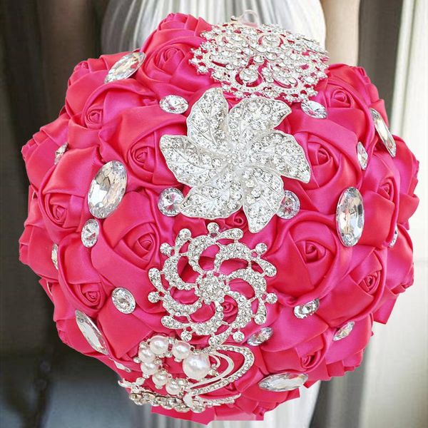 decorative flowers & wreaths 1pc/lot fushia wedding bride bouquets with diamond for party
decorative flowers & wreaths 1pc/lot fushia wedding bride bouquets with diamond for party