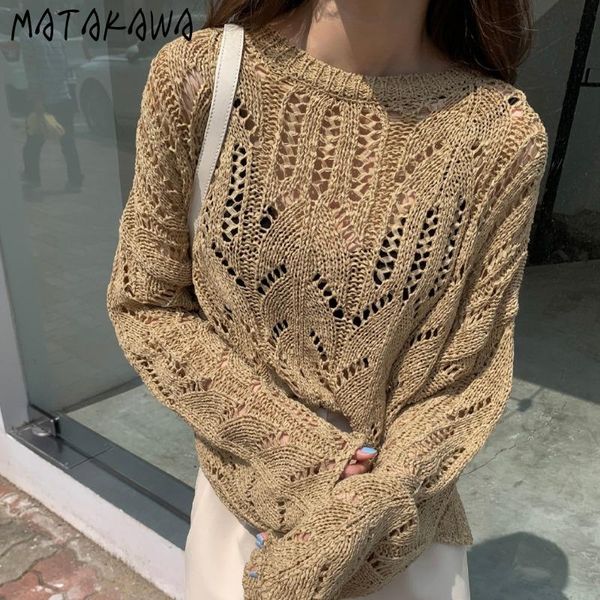 women's knits & tees matakawa autumn sweaters koeran gentle elegant hollow out thin knitted pullover loose lazy all-match sueter, White
women's knits & tees matakawa autumn sweaters koeran gentle elegant hollow out thin knitted pullover loose lazy all-match sueter, White