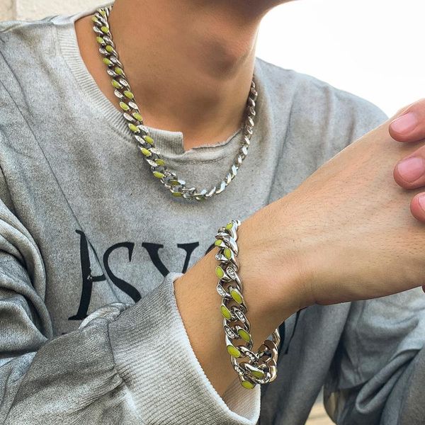 chains shixin hip hop iced out chain necklaces men/women punk chunky rhinestone choker luminous cuban link on the neck, Silver
chains shixin hip hop iced out chain necklaces men/women punk chunky rhinestone choker luminous cuban link on the neck, Silver