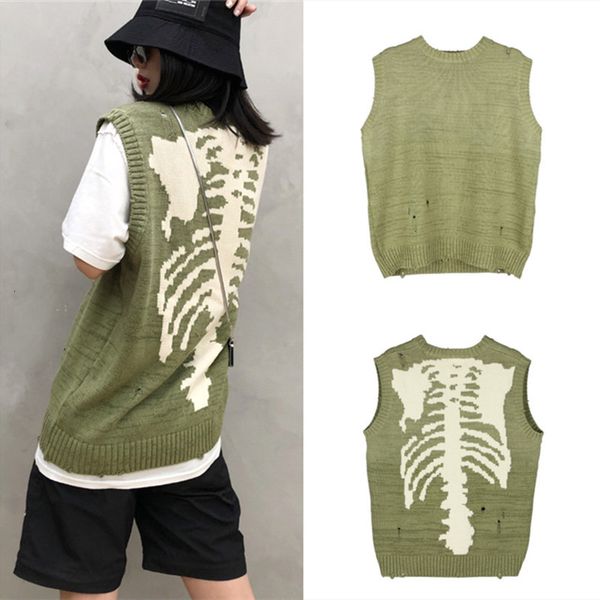 2021 new sleeveless loose kapital skeleton bone rib hole men woman 1:1 crewneck knit sweater vest sweatshirts 0b5z, White;black
2021 new sleeveless loose kapital skeleton bone rib hole men woman 1:1 crewneck knit sweater vest sweatshirts 0b5z, White;black