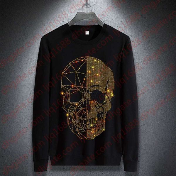 januarysnow brand fashion designer winter hoodies mens skulls rhinestones long sleeve t shirts modal cotton o neck short sleeve slim hoodie, Black
januarysnow brand fashion designer winter hoodies mens skulls rhinestones long sleeve t shirts modal cotton o neck short sleeve slim hoodie, Black
