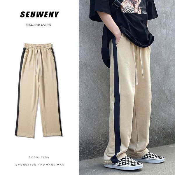 men's straight casual loose korean style pants fashion trousers femme 2021, Black
men's straight casual loose korean style pants fashion trousers femme 2021, Black