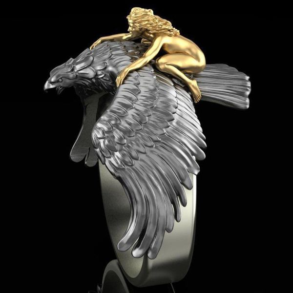 wedding rings vintage black punk eagle men's ring luxury gold girl flying on the for women fashion boho rock jewelry 2021, Slivery;golden
wedding rings vintage black punk eagle men's ring luxury gold girl flying on the for women fashion boho rock jewelry 2021, Slivery;golden