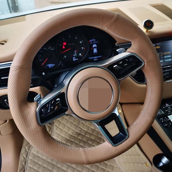 hand-stitched brown genuine leather car steering wheel cover for porsche macan cayenne 2015-2016
hand-stitched brown genuine leather car steering wheel cover for porsche macan cayenne 2015-2016