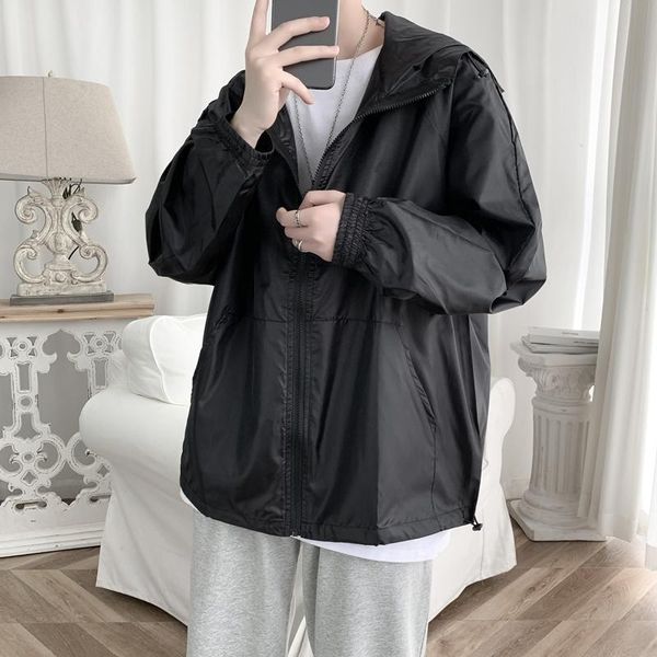 men's jackets 2021 fashion men solid jacket summer thin loose black/white casual bomber hooded coat, Black;brown
men's jackets 2021 fashion men solid jacket summer thin loose black/white casual bomber hooded coat, Black;brown