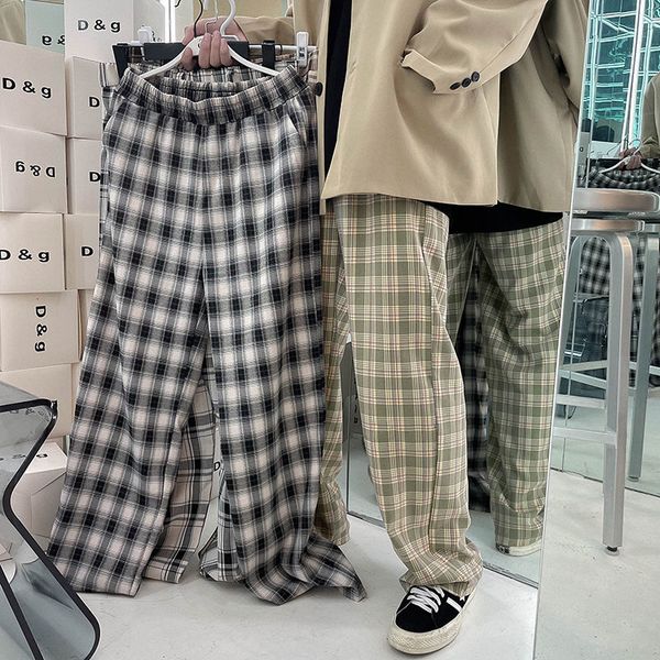 2021 new spring cotton plaid men's fashion retro casual men streetwear korean hip-hop straight wide-leg pants mens trousers gdyw, Black
2021 new spring cotton plaid men's fashion retro casual men streetwear korean hip-hop straight wide-leg pants mens trousers gdyw, Black