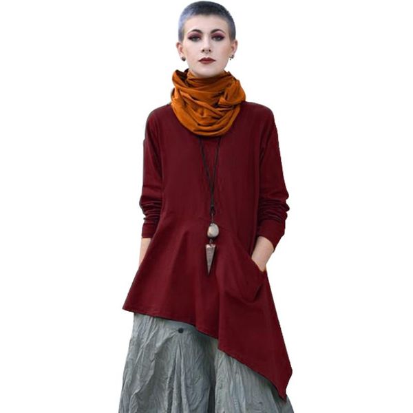 vintage women solid long blouse long sleeves pocket v neck asymmetry hem oversized linen shirts plus size loose robe femme 2021, White
vintage women solid long blouse long sleeves pocket v neck asymmetry hem oversized linen shirts plus size loose robe femme 2021, White