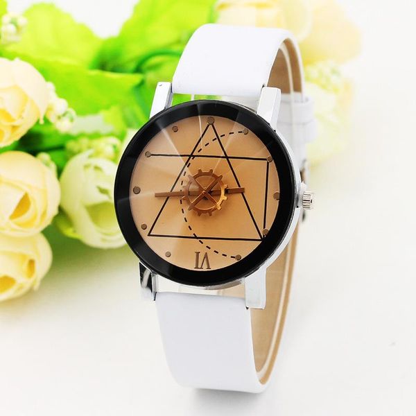 wristwatches cool watch glass gear belt fashion couple light leather creative watches pair men and women, Slivery;brown
wristwatches cool watch glass gear belt fashion couple light leather creative watches pair men and women, Slivery;brown