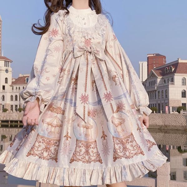 casual dresses japanese cute glass paradise print long sleeve kawaii dress lolita summer high waist vintag loose ruffle princess cosplay, Black;gray
casual dresses japanese cute glass paradise print long sleeve kawaii dress lolita summer high waist vintag loose ruffle princess cosplay, Black;gray
