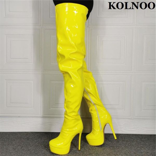 boots kolnoo women handmade high heel platform over knee patent leather evening club thigh-high fashion winter shoes, Black
boots kolnoo women handmade high heel platform over knee patent leather evening club thigh-high fashion winter shoes, Black
