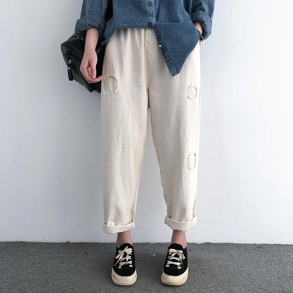 new spring 2021 jeans women thin harem solid color loose cotton pockets hole fashion korean trousers female yoyikamomo, Blue
new spring 2021 jeans women thin harem solid color loose cotton pockets hole fashion korean trousers female yoyikamomo, Blue