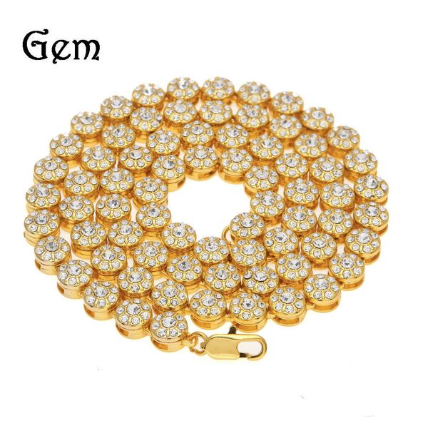 hiphop men's round single row necklace hip hop gold plated diamond necklace, Silver
hiphop men's round single row necklace hip hop gold plated diamond necklace, Silver