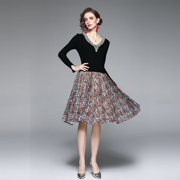 cool skirt high waist v-neck 2021 autumn winter knitted sweater stitched lace dress, Black;gray
cool skirt high waist v-neck 2021 autumn winter knitted sweater stitched lace dress, Black;gray