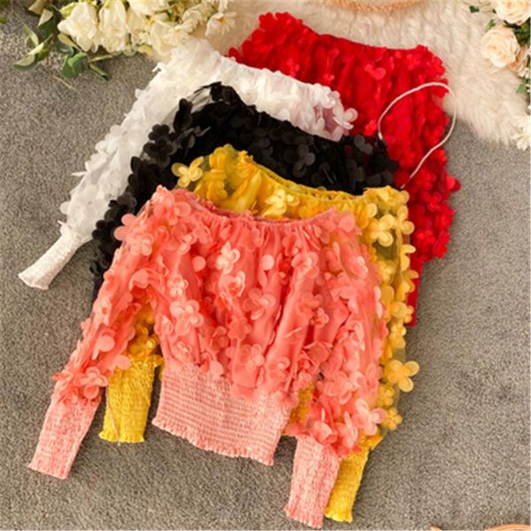 women's blouses & shirts women chiffon blouse korean 3d flowers puff sleeve 2021 summer stretch slim short fashion shirt feminine zy458, White
women's blouses & shirts women chiffon blouse korean 3d flowers puff sleeve 2021 summer stretch slim short fashion shirt feminine zy458, White