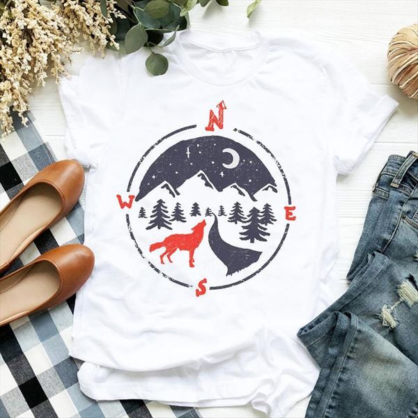 wolf 90s cute animal women t shirt cartoon fashion print tee clothes female graphic, White
wolf 90s cute animal women t shirt cartoon fashion print tee clothes female graphic, White