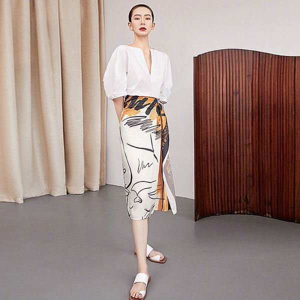 runway new fashion summer party workplace white t-shirt print slim half skirt elegant chic women's sets mxxi, Black;gray
runway new fashion summer party workplace white t-shirt print slim half skirt elegant chic women's sets mxxi, Black;gray