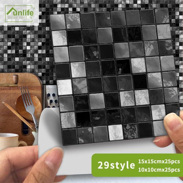 funlife® black mosaic gray moroccan retro decorative peel &stick waterproof diy tile sticker wall sticker for kitchen bathroom 
funlife® black mosaic gray moroccan retro decorative peel &stick waterproof diy tile sticker wall sticker for kitchen bathroom