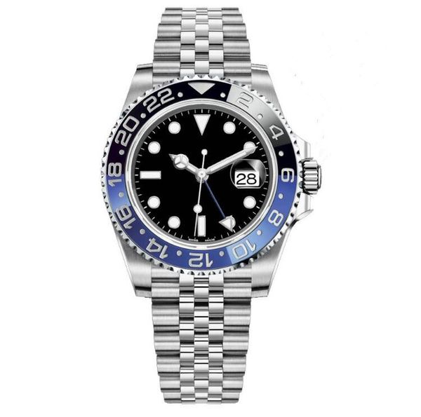 classic mens watches gmt 40mm automatic mechanical watch stainless steel blue black ceramic sapphire wristwatches, Slivery;brown
classic mens watches gmt 40mm automatic mechanical watch stainless steel blue black ceramic sapphire wristwatches, Slivery;brown