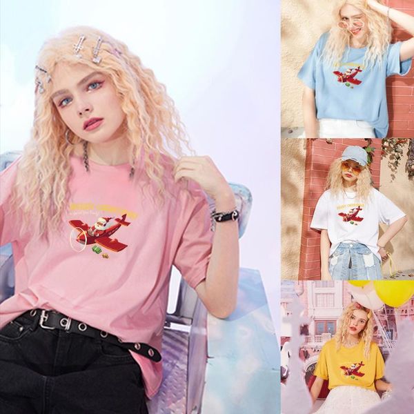 women's t-shirt cute cartoon pattern print girly style 100%cotton much colour fashion short-sleeve tees round neck tshirt, White
women's t-shirt cute cartoon pattern print girly style 100%cotton much colour fashion short-sleeve tees round neck tshirt, White