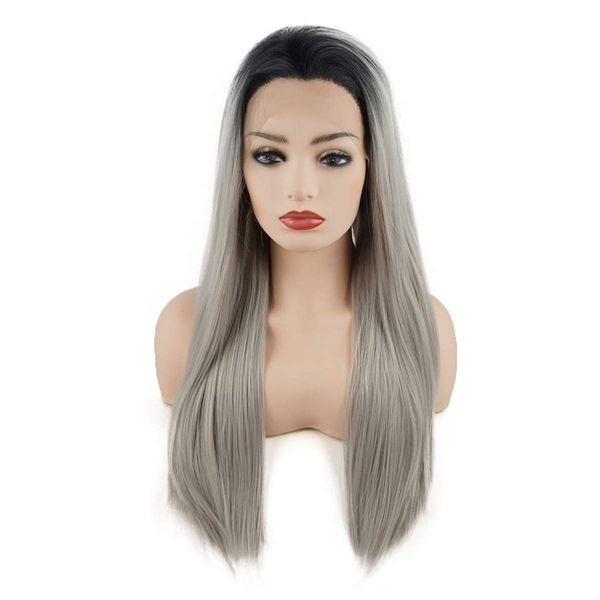 natural hairline sliver grey long straight synthetic lace front wigs baby hair 180% density high temperature fiber swiss lace wigs for women, Black
natural hairline sliver grey long straight synthetic lace front wigs baby hair 180% density high temperature fiber swiss lace wigs for women, Black