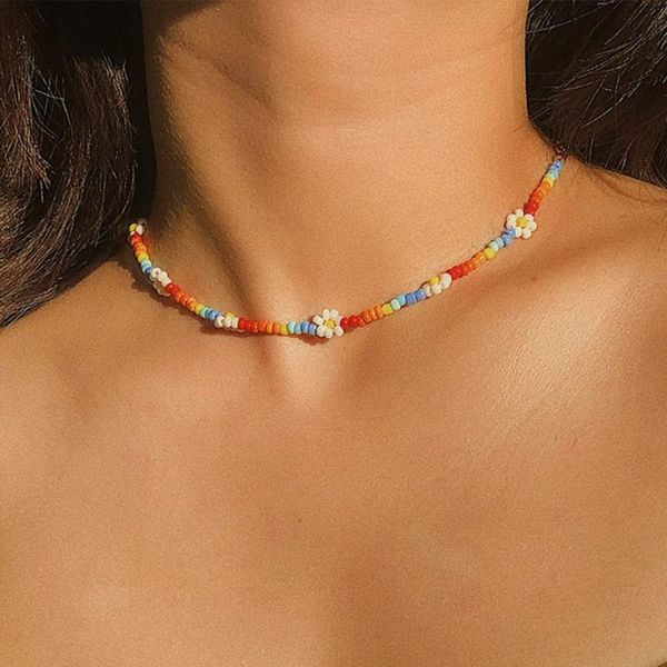chains stonefans simple lovely little daisy rice bead necklace for women fashion sweet colorful string beaded choker vacation jewelry, Silver
chains stonefans simple lovely little daisy rice bead necklace for women fashion sweet colorful string beaded choker vacation jewelry, Silver
