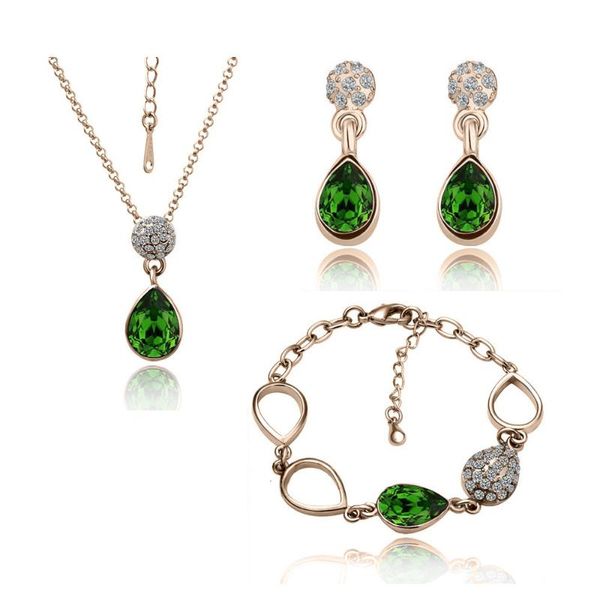 earrings & necklace high grade crystal jewelry set korean version water drop austrian bracelet, Silver
earrings & necklace high grade crystal jewelry set korean version water drop austrian bracelet, Silver