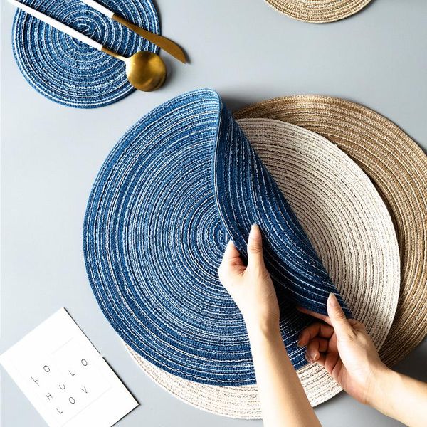 mats & pads heat insulation round table mat woven ramie placemats anti slip dining tableware bowl kitchen drink cup coasters
mats & pads heat insulation round table mat woven ramie placemats anti slip dining tableware bowl kitchen drink cup coasters