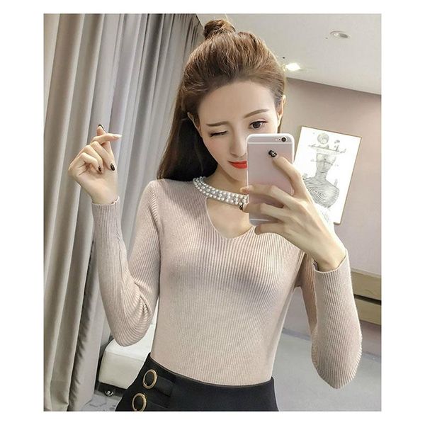 women's sweaters autumn slim pearls pink sweater women halter knit pullover winter v neck long sleeve jumper, White;black
women's sweaters autumn slim pearls pink sweater women halter knit pullover winter v neck long sleeve jumper, White;black