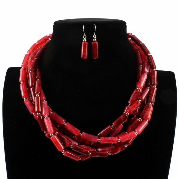 earrings & necklace fashion multilayer double color cylindrical resin short for women jewelry sets bijoux africain ethnique, Silver
earrings & necklace fashion multilayer double color cylindrical resin short for women jewelry sets bijoux africain ethnique, Silver