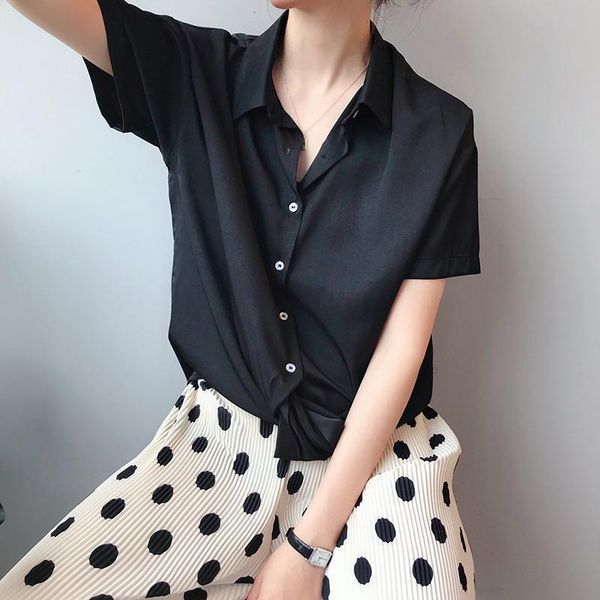 korean elegant single-breasted short sleeve women's shirts solid casual loose female shirt 2021 summer fashion lady clothes, White
korean elegant single-breasted short sleeve women's shirts solid casual loose female shirt 2021 summer fashion lady clothes, White