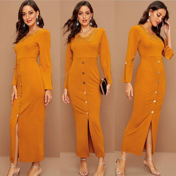 ethnic clothing women long sleeve bodycon dress lace buttons pencil slim maxi dresses dubai abaya muslim kaftan office party gown vestidos, Red
ethnic clothing women long sleeve bodycon dress lace buttons pencil slim maxi dresses dubai abaya muslim kaftan office party gown vestidos, Red