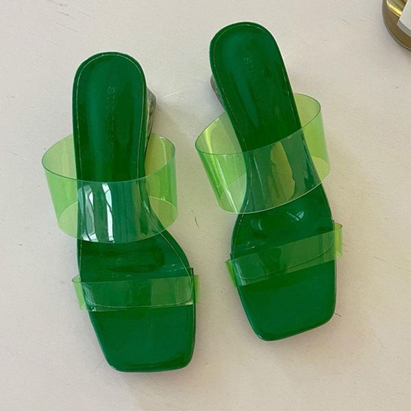 slippers 2021 transparent pvc women sandals low heel crystal green heels slides summer outdoor beach slipper ladies flip flops shoes, Black
slippers 2021 transparent pvc women sandals low heel crystal green heels slides summer outdoor beach slipper ladies flip flops shoes, Black