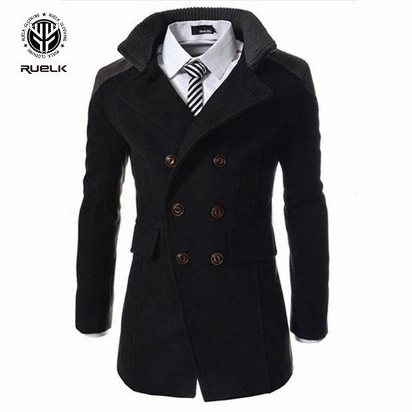 men's wool & blends riinr woolen coat autumn winter men stand-up collar mid-length classic solid double-breasted warm, Black
men's wool & blends riinr woolen coat autumn winter men stand-up collar mid-length classic solid double-breasted warm, Black