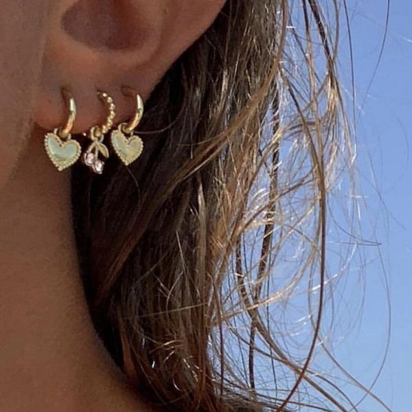 hoop & huggie 4pcs/set love heart gold small earrings cherry rhinestone for women cute romantic 2021 trendy, Golden;silver
hoop & huggie 4pcs/set love heart gold small earrings cherry rhinestone for women cute romantic 2021 trendy, Golden;silver